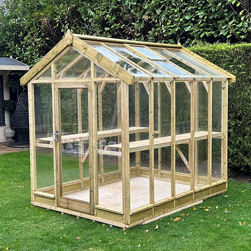 Product photograph of 4 4 X 4 9 Coppice Ashdown Apex Wooden Greenhouse 1 32m X 1 45m from Buy Sheds Direct