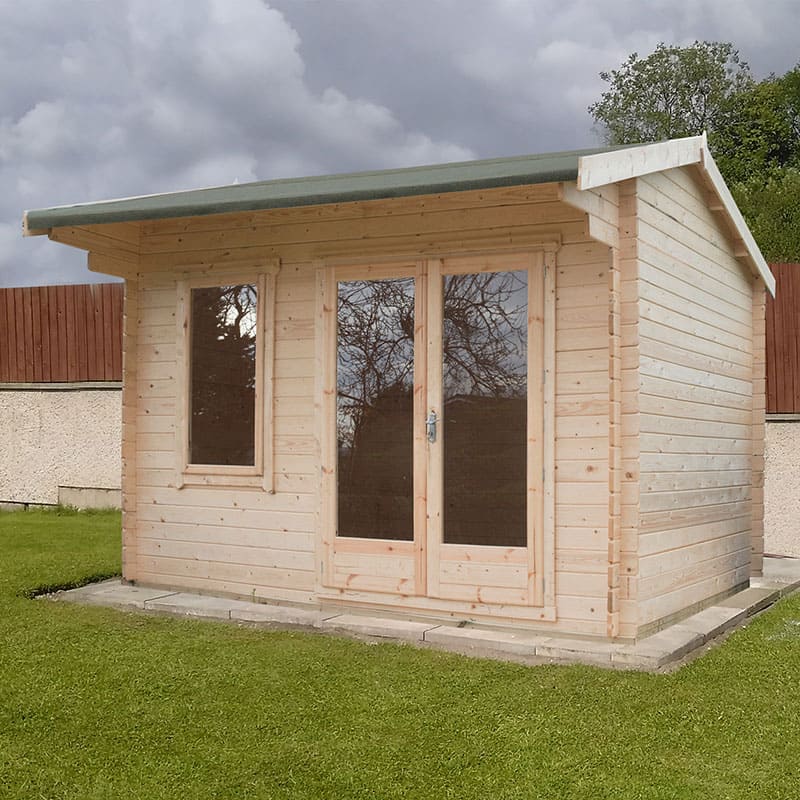 Product photograph of Shire Marlborough 3m X 3m Log Cabin Summerhouse 28mm from Buy Sheds Direct