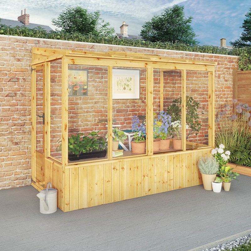 Product photograph of 8 2 X 4 4 2 49x1 32m Mercia 84 Wooden Lean-to Greenhouse from Buy Sheds Direct