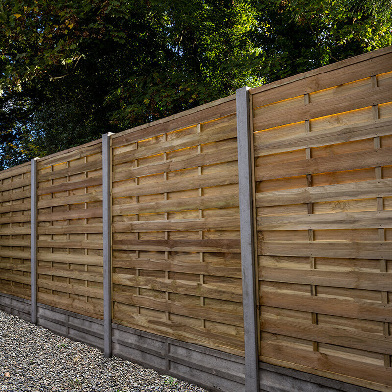 Product photograph of Forest 6 X 6 Pressure Treated Decorative Flat Top Fence Panel 1 8m X 1 8m from Buy Sheds Direct