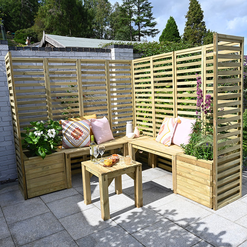 Product photograph of 6 9 X 6 9 Forest Modular Wooden Garden Seating Set Number 3 2 06m X 2 06m from Buy Sheds Direct