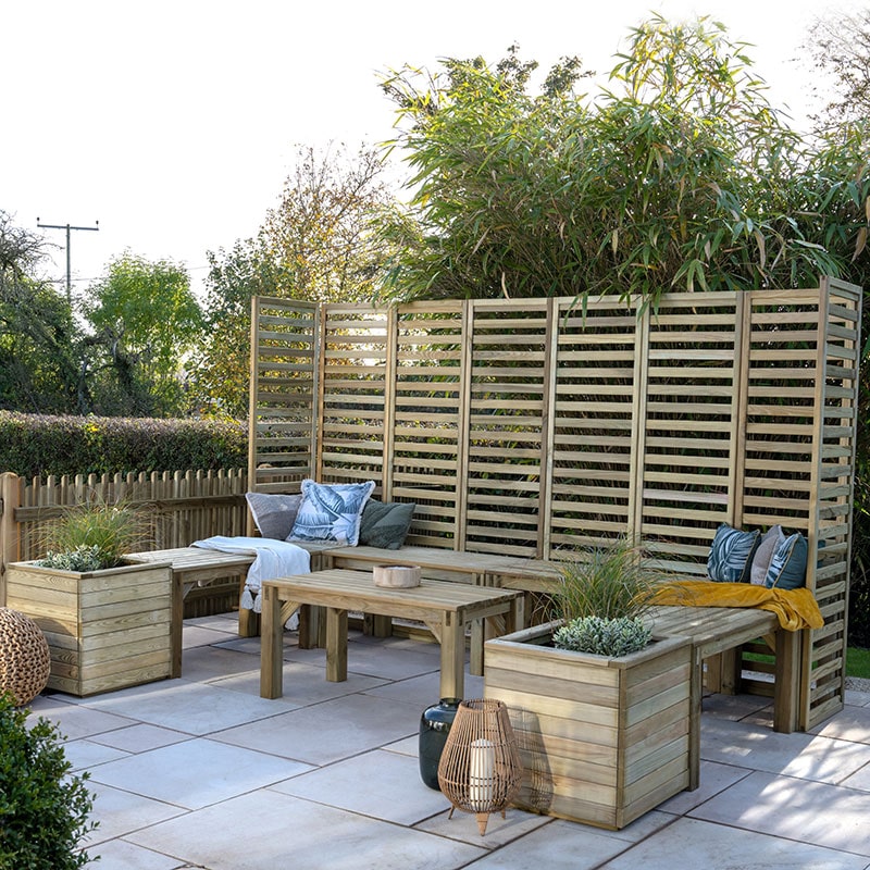 Product photograph of 10 X 6 8 Forest Modular Wooden Garden Seating Set Number 4 3 06m X 2 03m from Buy Sheds Direct