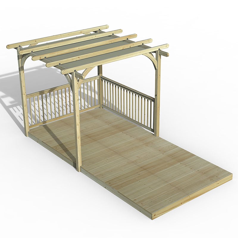 Product photograph of 8 X 16 Forest Pergola Deck Kit With Retractable Canopy No 5 2 4m X 4 8m from Buy Sheds Direct