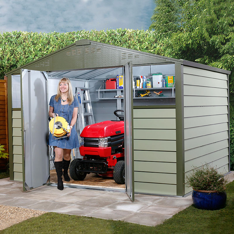 Product photograph of 10 X 8 Trimetals Premium Titan 108 Metal Shed 2 98m X 2 37m from Buy Sheds Direct