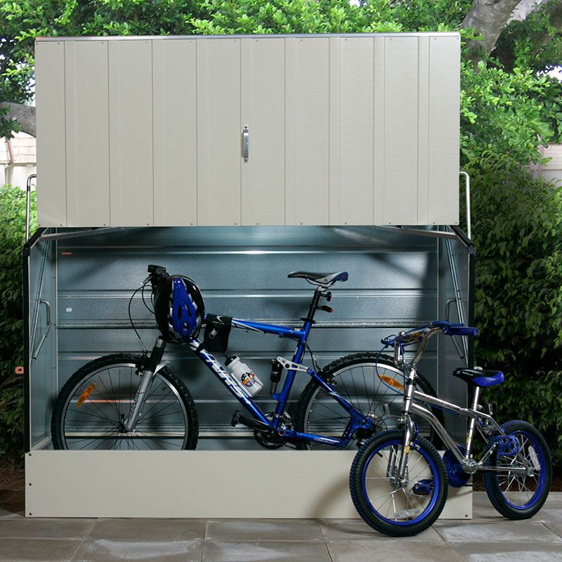 Photos - Inventory Storage & Arrangement Trimetals 6'4 x 2'9  Ramped Metal Bike Shed - Cream  (1.95m x 0.88m)