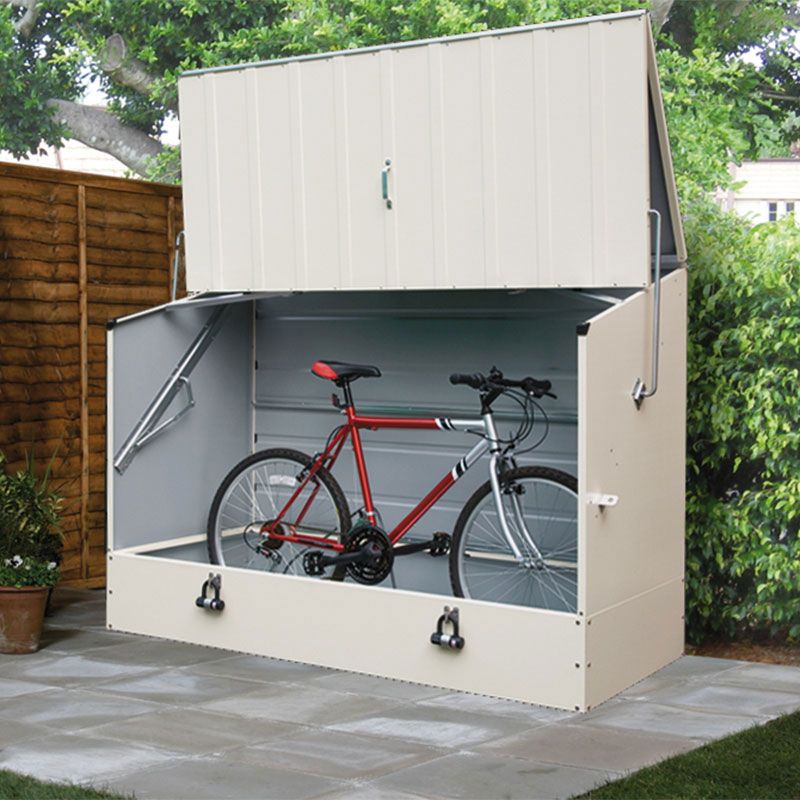 Photos - Inventory Storage & Arrangement Trimetals 6'4 x 2'9  Protect.a.Cycle Metal Bike Shed with Ramp - Cream (1.9 