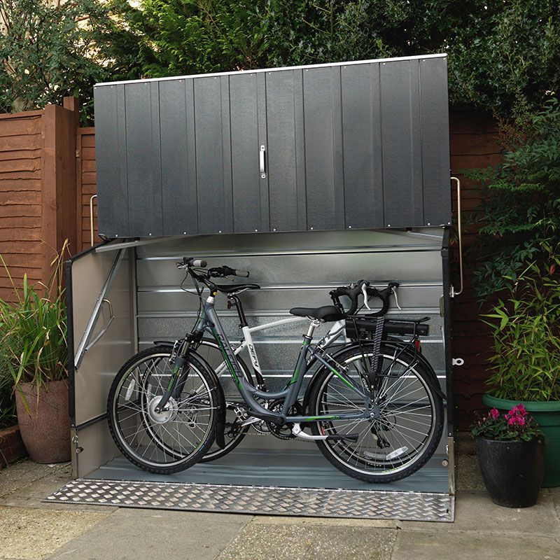 Photos - Inventory Storage & Arrangement Trimetals 6'4 x 2'9  Protect.a.Cycle Metal Bike Shed with Ramp - Anthracite 