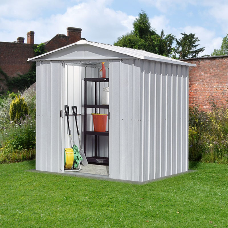 Product photograph of 8 X 6 Yardmaster Silver Metal Shed 68zgey 2 02m X 2 37m from Buy Sheds Direct