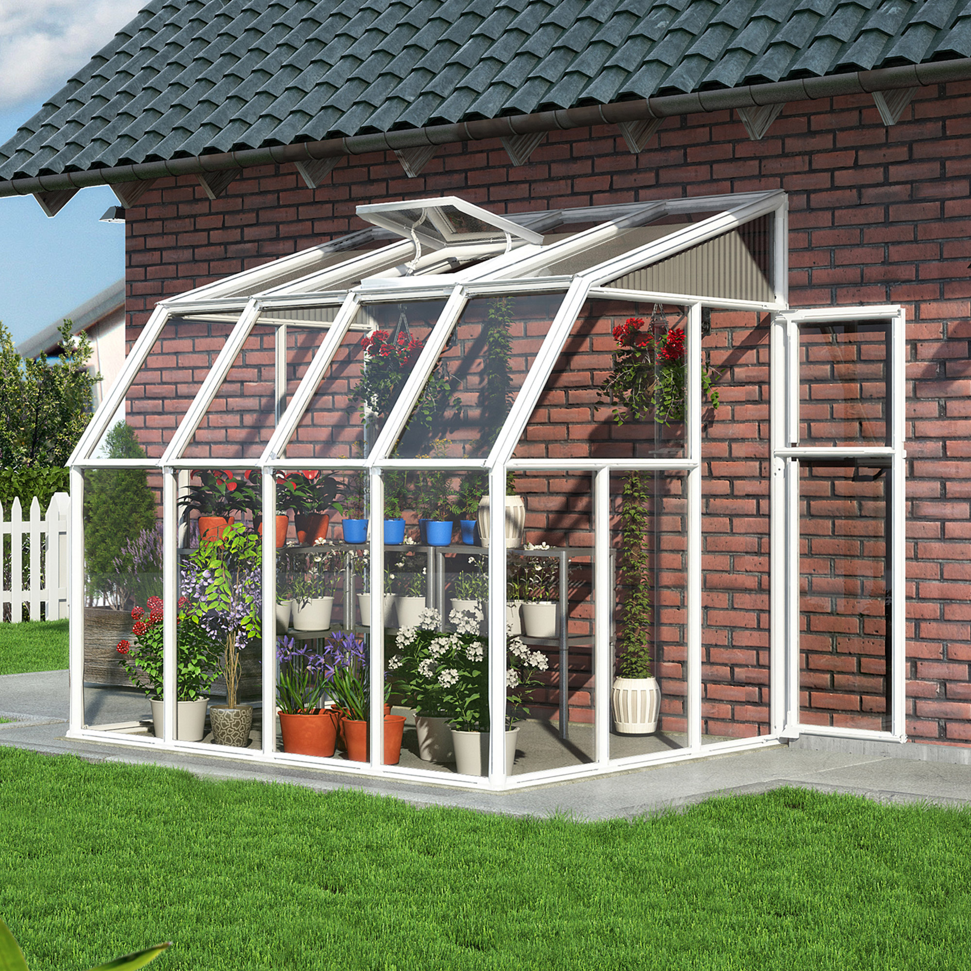 Photos - Greenhouses Canopia 6'x8' Palram  Rion White Lean to Greenhouse  (1.8x2.4m)