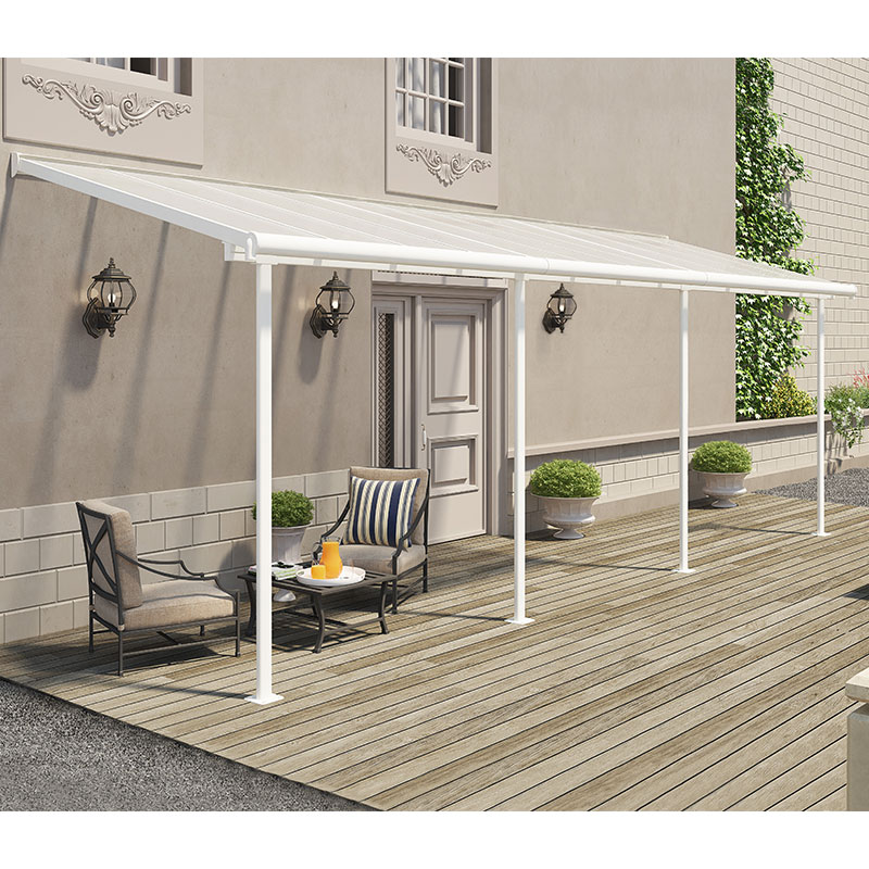 Product photograph of 7 X 22 Palram Canopia Sierra White Clear Patio Cover 2 28m X 6 71m from Buy Sheds Direct