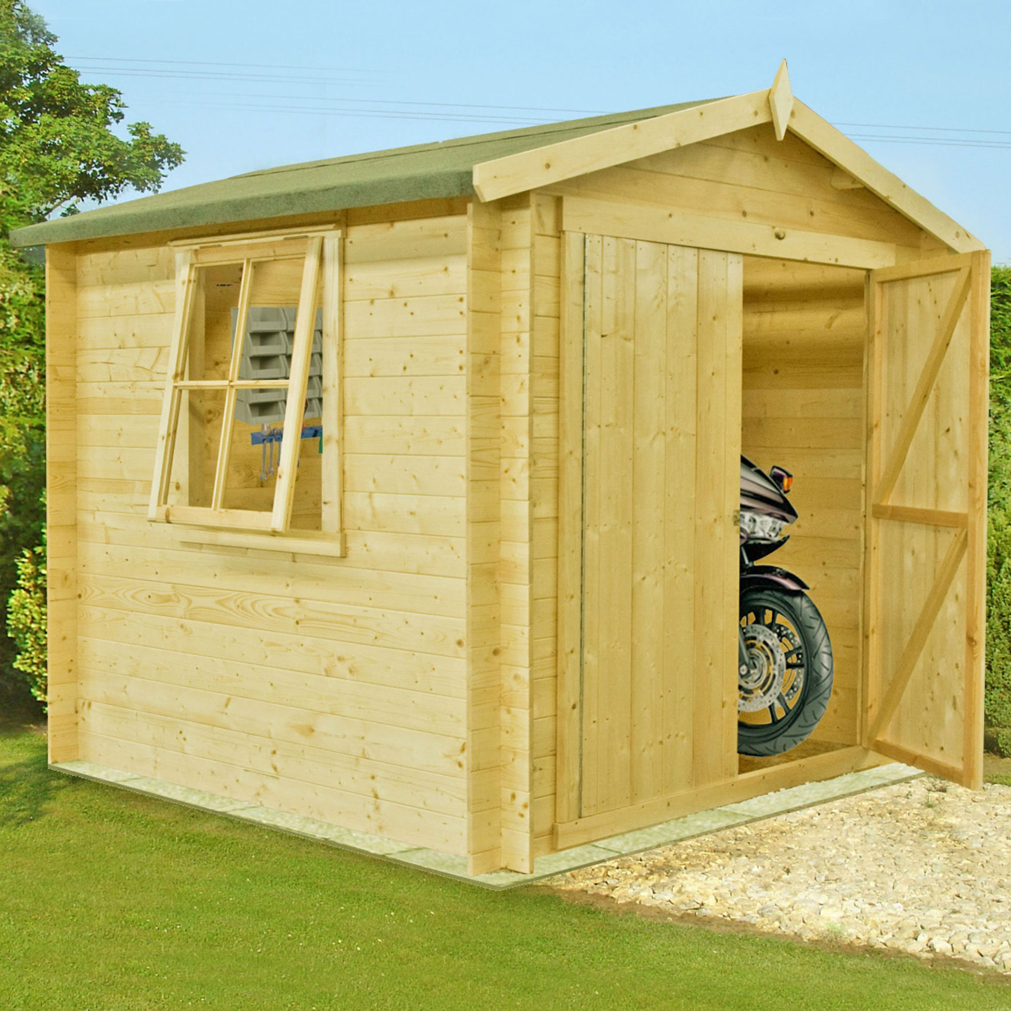 Product photograph of Shire Bradley 2 1m X 2 1m Log Cabin Shed 19mm from Buy Sheds Direct