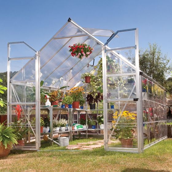 8' x 12' Palram Canopia Balance Silver Greenhouse | Buy Sheds Direct