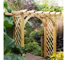 Forest Large Ultima Wooden Garden Pergola Arch 8' x 4' 