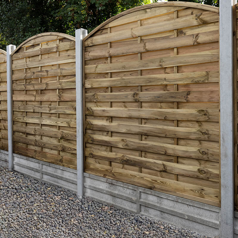 Product photograph of Forest 6 X 6 Pressure Treated Decorative Domed Top Fence Panel 1 8m X 1 8m from Buy Sheds Direct