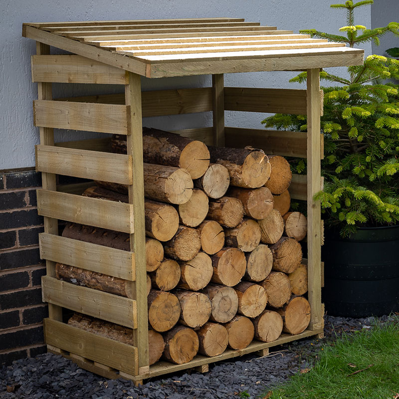 Product photograph of 3 2 X 2 8 Forest Pent Small Logstore 1m X 0 8m from Buy Sheds Direct
