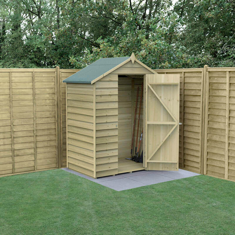 Product photograph of 5 X 3 Forest 4life 25yr Guarantee Overlap Pressure Treated Windowless Apex Wooden Shed 1 64m X 1 01m from Buy Sheds Direct