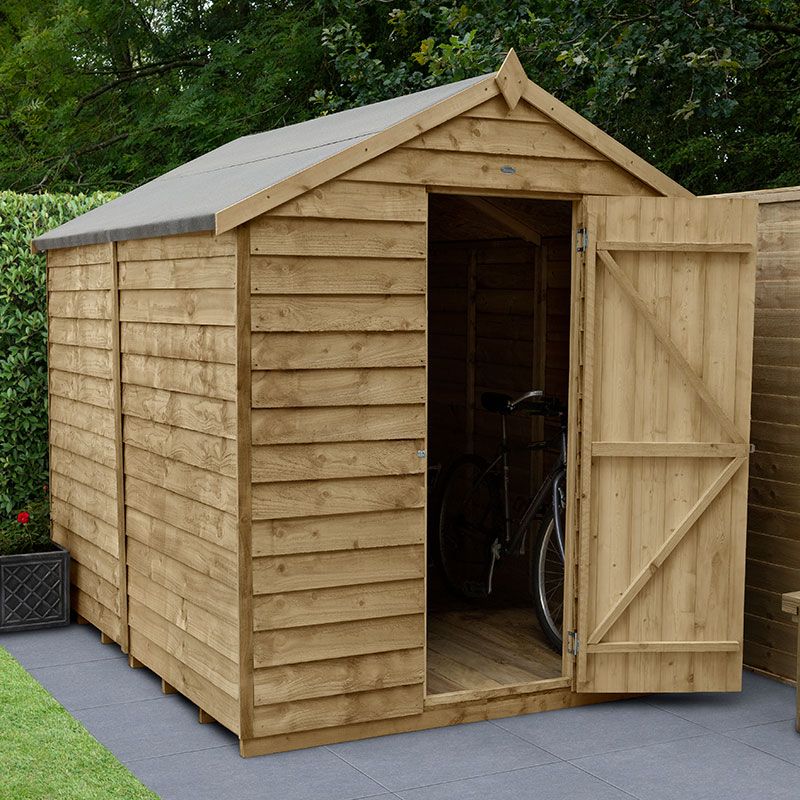 Product photograph of 8 X 6 Forest 4life 25yr Guarantee Overlap Pressure Treated Windowless Apex Wooden Shed 2 43m X 1 99m from Buy Sheds Direct