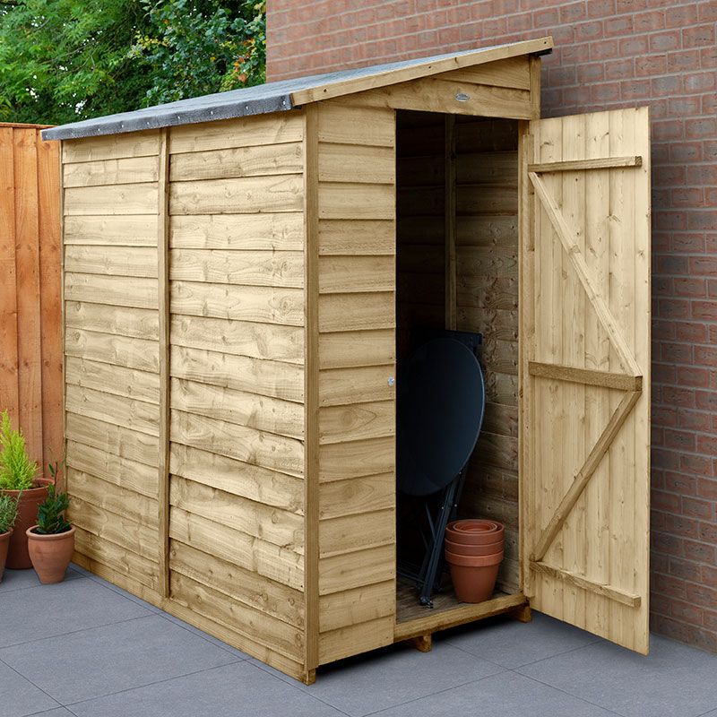 Product photograph of 6 X 3 Forest 4life 25yr Guarantee Overlap Pressure Treated Windowless Pent Wooden Shed 1 83m X 1 09m from Buy Sheds Direct