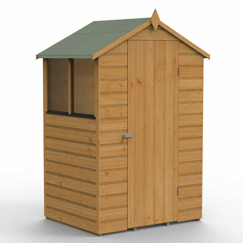 Product photograph of 4 X 3 Forest Shiplap Dip Treated Apex Wooden Shed 1 34m X 1m from Buy Sheds Direct