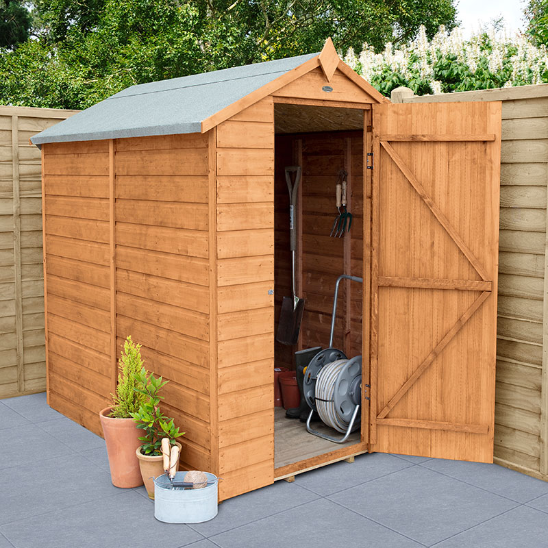 Product photograph of 6 X 4 Forest Shiplap Dip Treated Windowless Apex Wooden Shed 1 89m X 1 34m from Buy Sheds Direct
