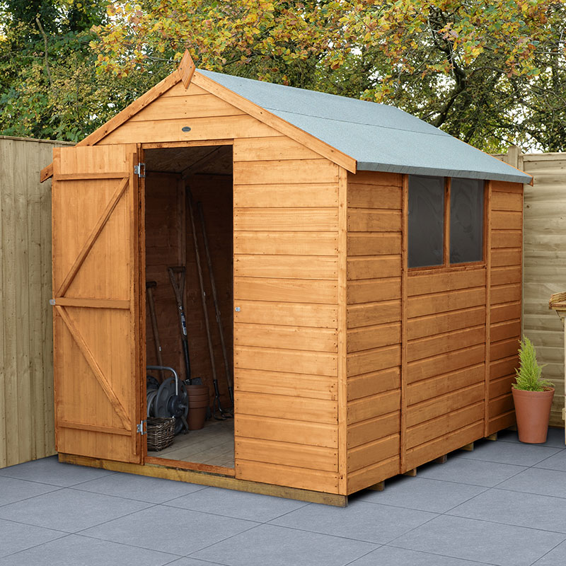 Product photograph of 8 X 6 Forest Shiplap Dip Treated Apex Wooden Shed 1 99m X 2 43m from Buy Sheds Direct