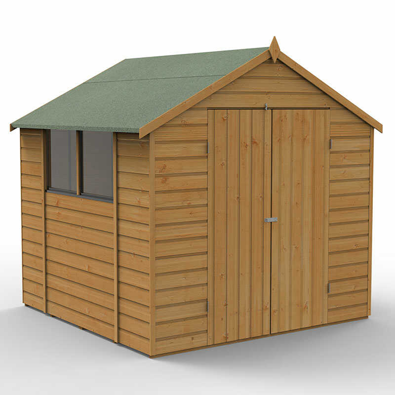 Product photograph of 7 X 7 Forest Shiplap Dip Treated Double Door Apex Wooden Shed 2 32m X 2 12m from Buy Sheds Direct