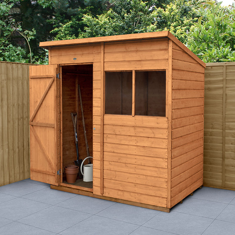 Product photograph of 6 X 4 Forest Shiplap Dip Treated Pent Wooden Shed 1 98m X 1 39m from Buy Sheds Direct