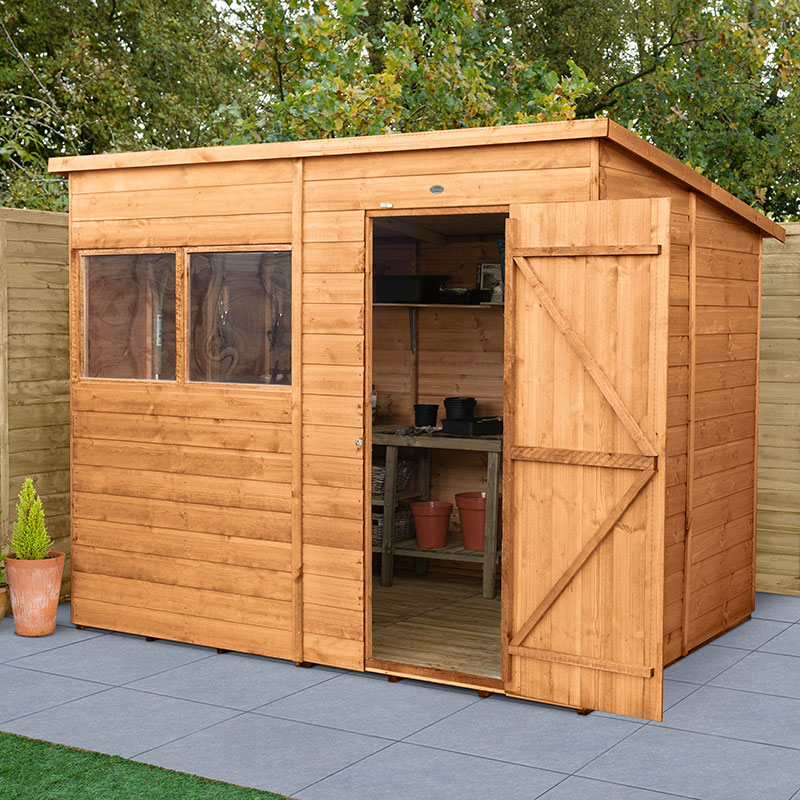 Product photograph of 8 X 6 Forest Shiplap Dip Treated Pent Wooden Shed 2 52m X 2 04m from Buy Sheds Direct