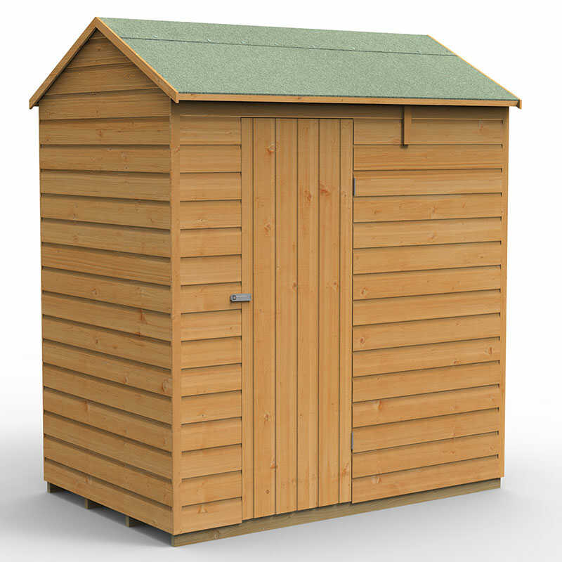 Product photograph of 6 X 4 Forest Shiplap Dip Treated Windowless Reverse Apex Wooden Shed 1 88m X 1 34m from Buy Sheds Direct