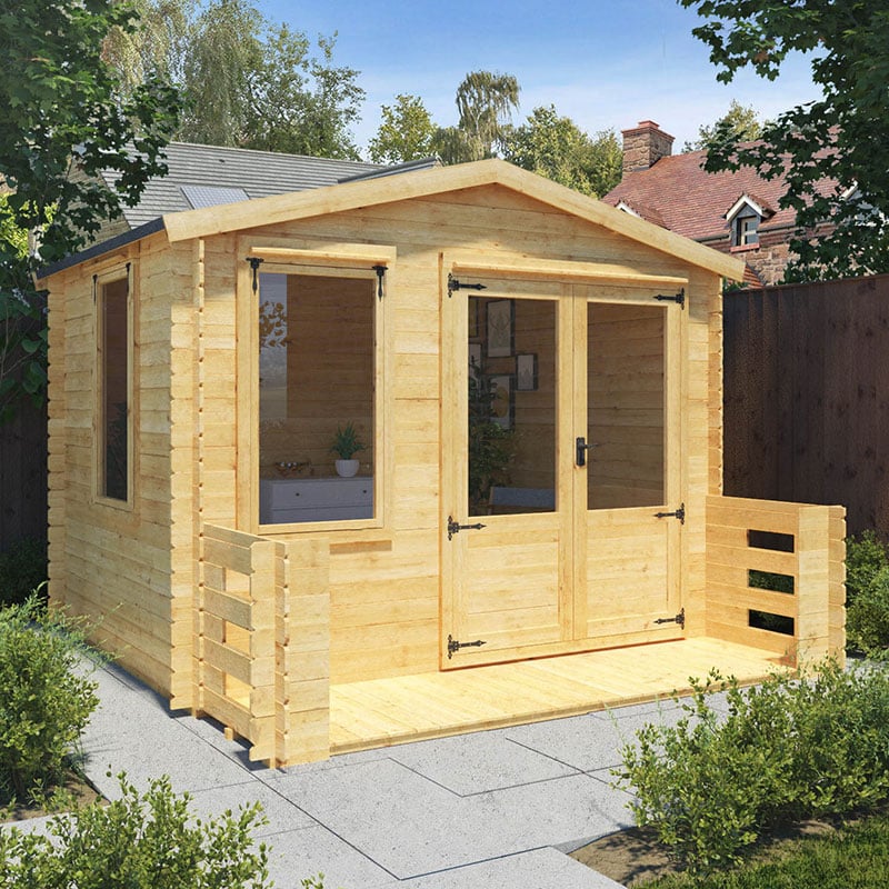 Product photograph of Mercia 3 1m X 3 3m Log Cabin With Veranda 19mm from Buy Sheds Direct