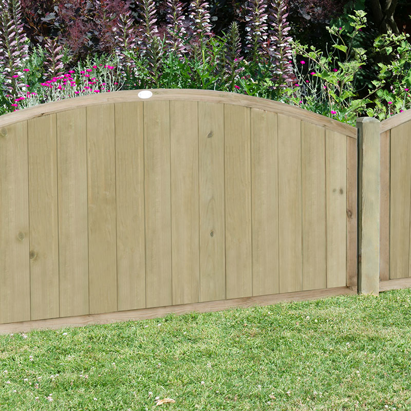 Product photograph of Forest 6 X 4 Pressure Treated Dome Top Tongue And Groove Fence Panel 1 83m X 1 22m from Buy Sheds Direct