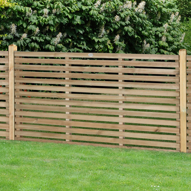 Product photograph of Forest 6 X 3 Pressure Treated Contemporary Slatted Fence Panel 1 8m X 0 9m from Buy Sheds Direct